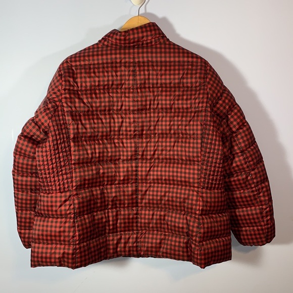 Talbots down filled gingham check parka puffer red black Buffalo plaid coat 2Xp - Picture 4 of 11